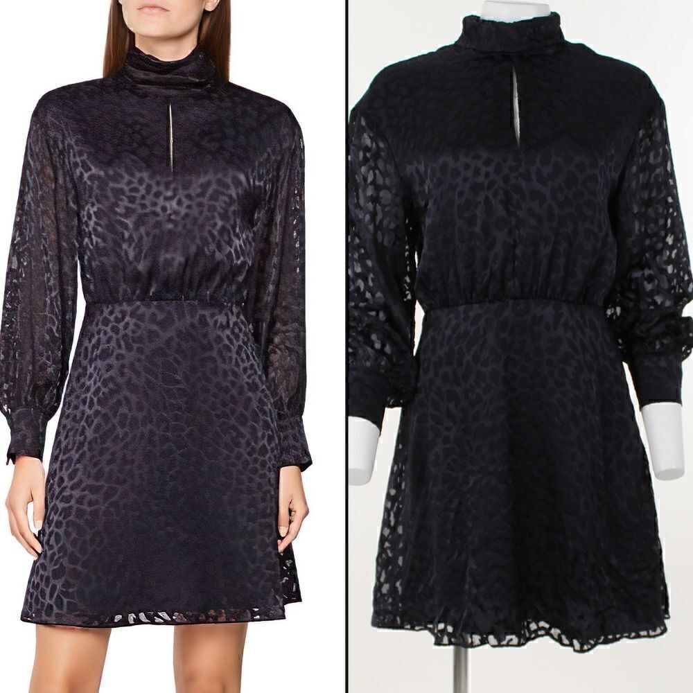 Reiss Matilda Leopard Velvet Burnout Dress